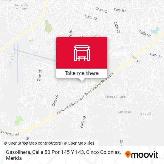 Gasolinera, Calle 50 Por 145 Y 143, Cinco Colonias map