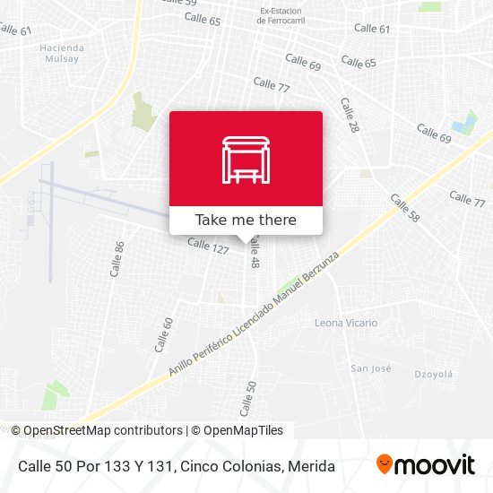 Calle 50 Por 133 Y 131, Cinco Colonias map