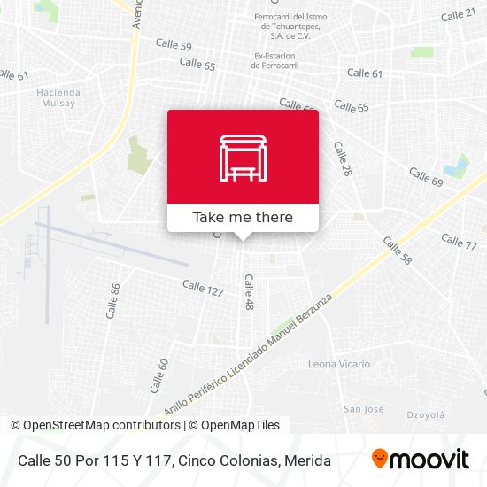 Calle 50 Por 115 Y 117, Cinco Colonias map