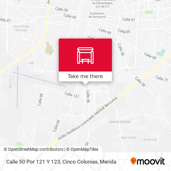 Calle 50 Por 121 Y 123, Cinco Colonias map