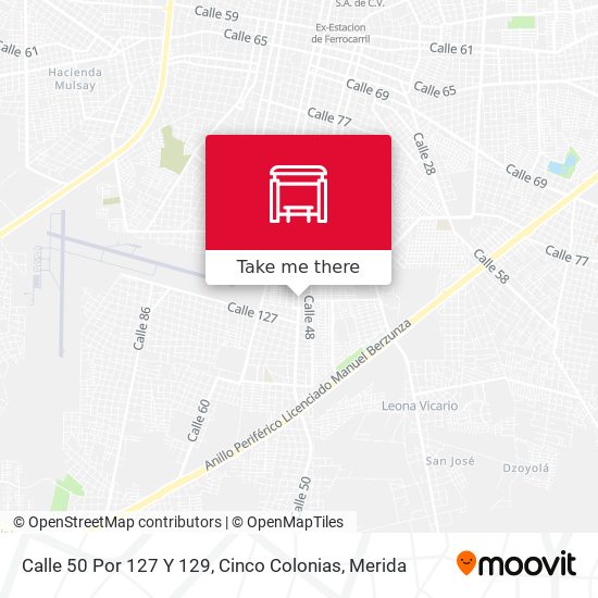 Calle 50 Por 127 Y 129, Cinco Colonias map