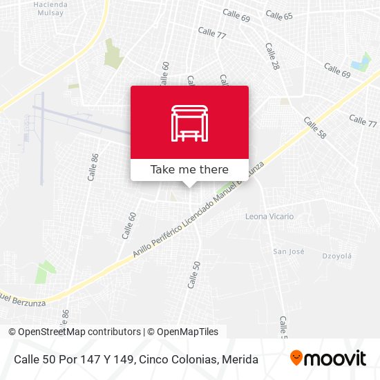 Calle 50 Por 147 Y 149, Cinco Colonias map