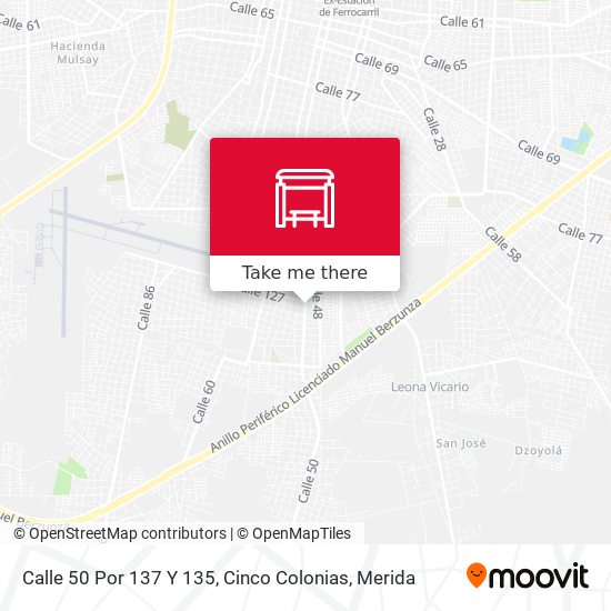 Calle 50 Por 137 Y 135, Cinco Colonias map