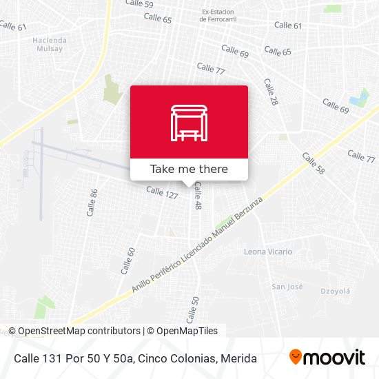 Calle 131 Por 50 Y 50a, Cinco Colonias map