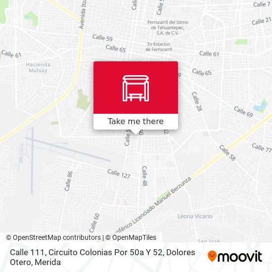 Calle 111, Circuito Colonias Por 50a Y 52, Dolores Otero map