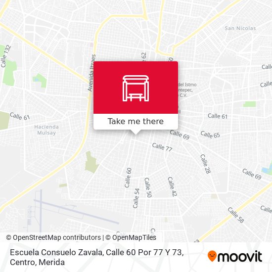 Escuela Consuelo Zavala, Calle 60 Por 77 Y 73, Centro map