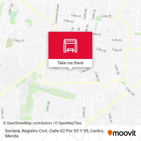 Soriana, Registro Civil. Calle 62 Por 93 Y 95, Centro map