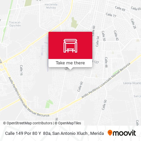 Calle 149 Por 80 Y  80a, San Antonio Xluch map