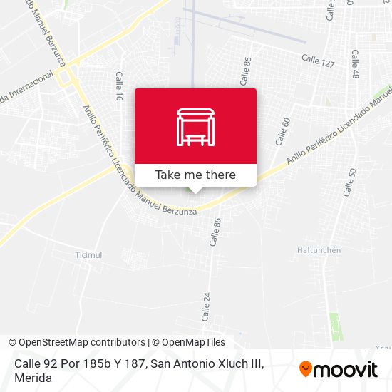 Mapa de Calle 92 Por 185b Y 187, San Antonio Xluch III