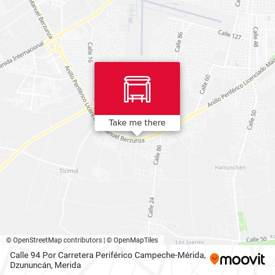 Calle 94 Por Carretera Periférico Campeche-Mérida, Dzununcán map