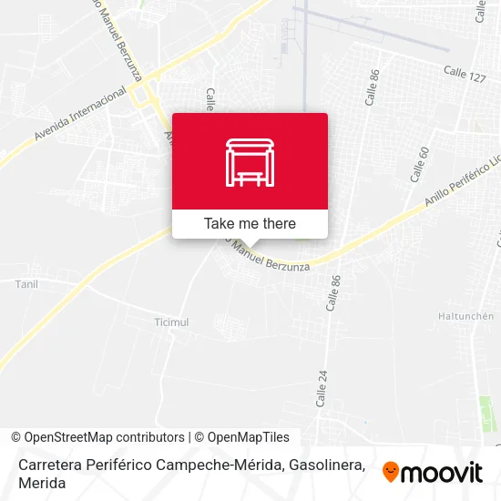 Mapa de Carretera Periférico Campeche-Mérida, Gasolinera