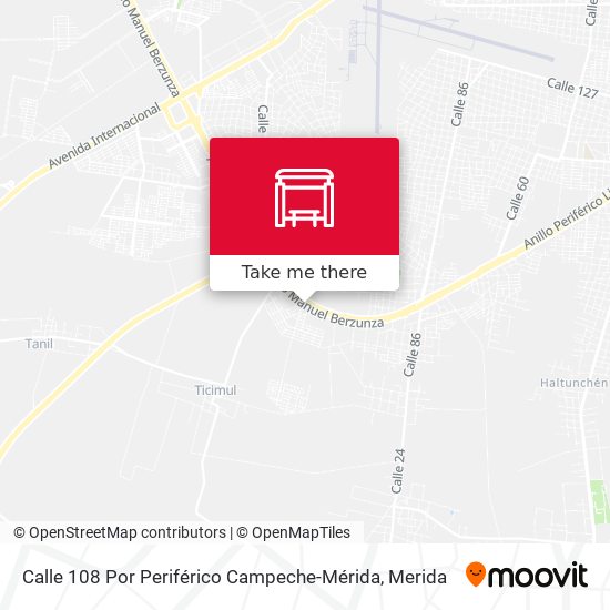 Calle 108 Por Periférico Campeche-Mérida map