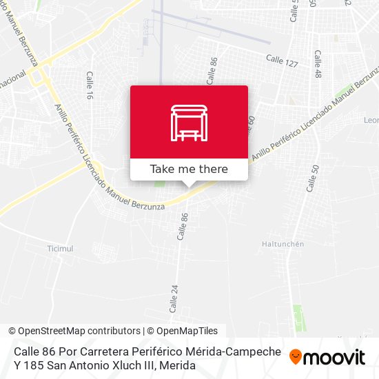 Calle 86 Por Carretera Periférico Mérida-Campeche Y 185 San Antonio Xluch III map