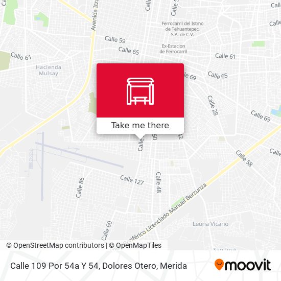 Calle 109 Por 54a Y 54, Dolores Otero map