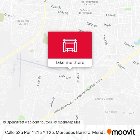 Calle 52a Por 121a Y 125, Mercedes Barrera map