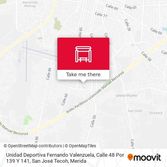 Unidad Deportiva Fernando Valenzuela, Calle 48 Por 139 Y 141, San José Tecoh map