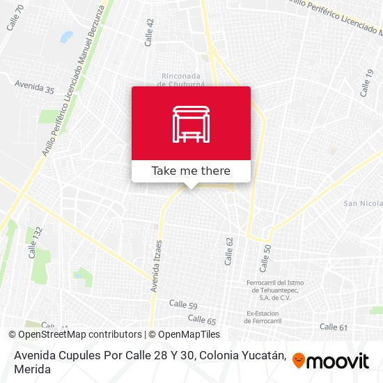 Mapa de Avenida Cupules Por Calle 28 Y 30, Colonia Yucatán
