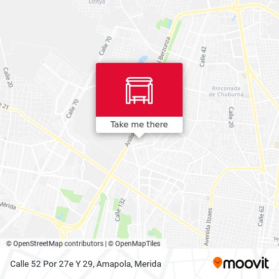 Calle 52 Por 27e Y 29, Amapola map