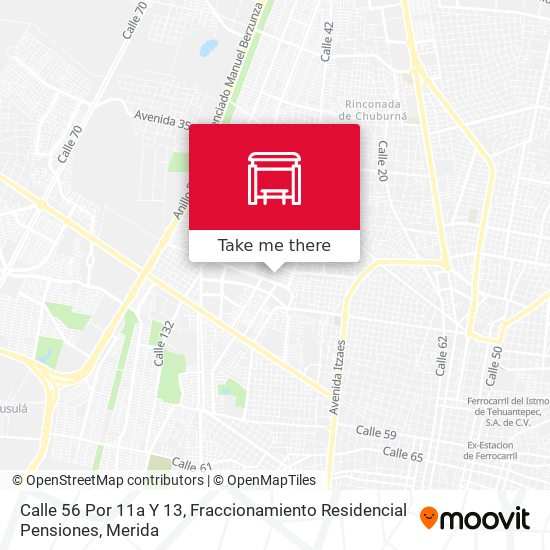 Calle 56 Por 11a Y 13, Fraccionamiento Residencial Pensiones map