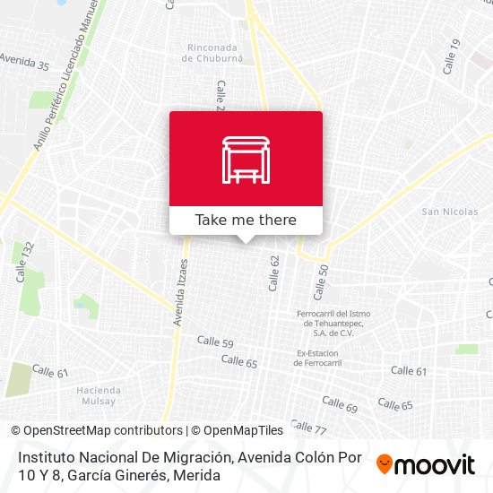 Instituto Nacional De Migración, Avenida Colón Por 10 Y 8, García Ginerés map