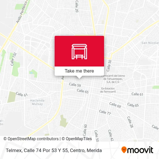 Telmex, Calle 74 Por 53 Y 55, Centro map