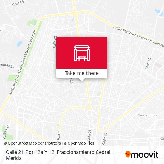 Calle 21 Por 12a Y 12, Fraccionamiento Cedral map