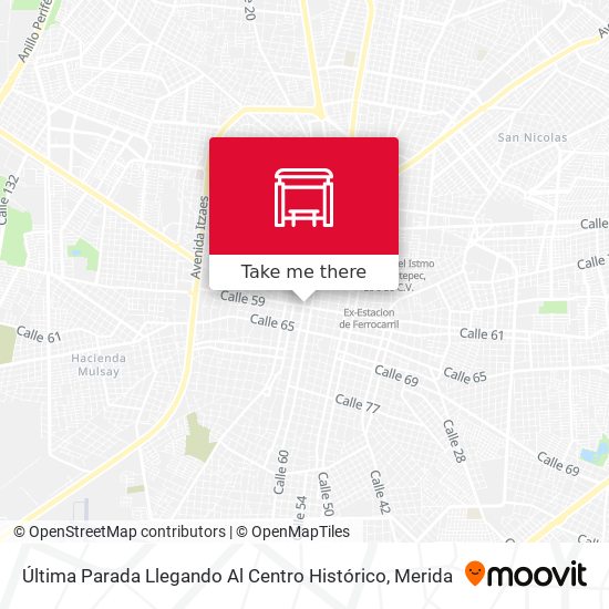 Mapa de Última Parada Llegando Al Centro Histórico