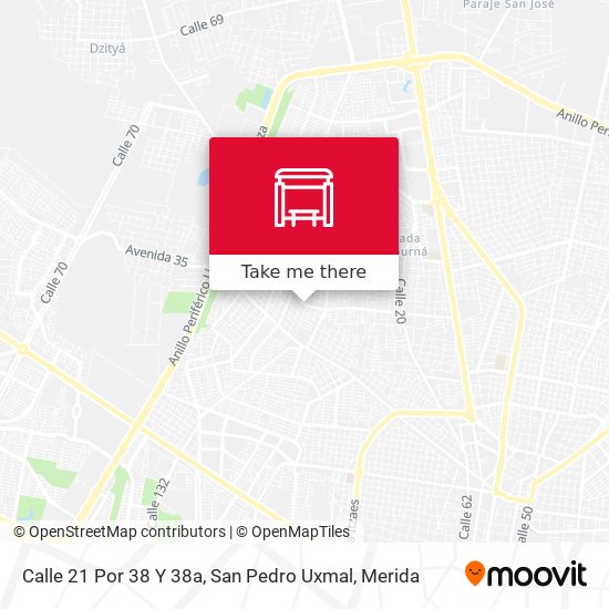 Calle 21 Por 38 Y 38a, San Pedro Uxmal map