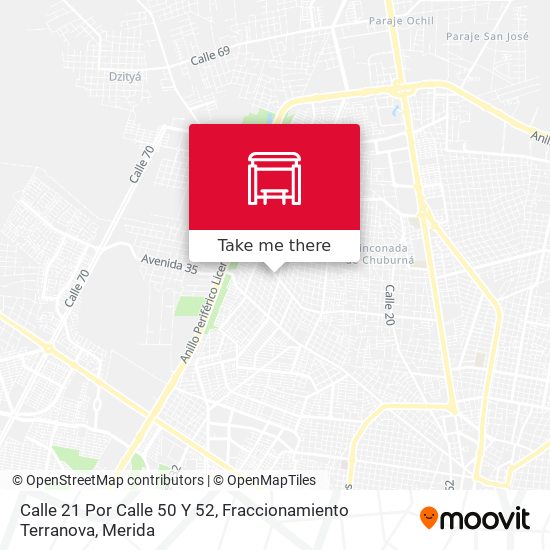 Mapa de Calle 21 Por Calle 50 Y 52, Fraccionamiento Terranova