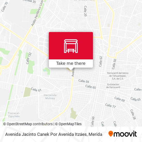 Mapa de Avenida Jacinto Canek Por Avenida Itzáes