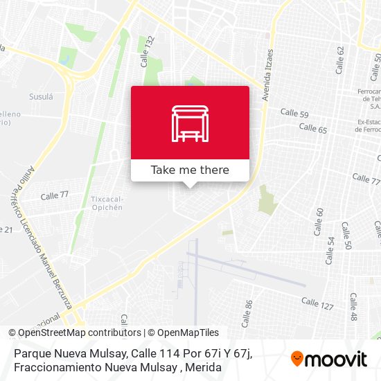 Parque Nueva Mulsay, Calle 114 Por 67i Y 67j, Fraccionamiento Nueva Mulsay map