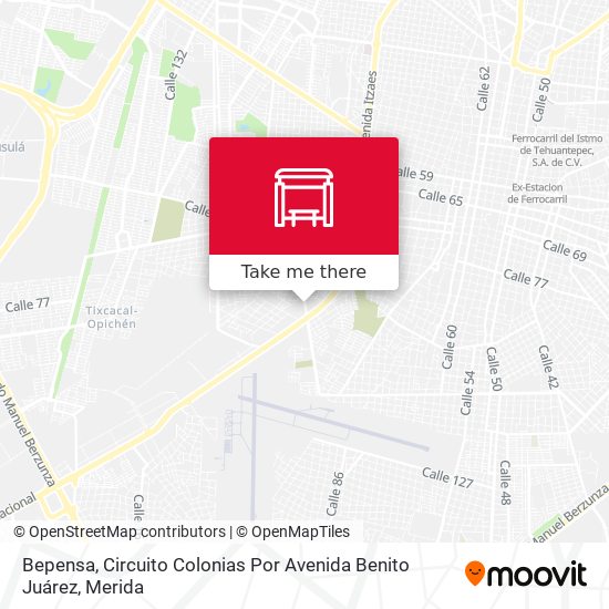 Bepensa, Circuito Colonias Por Avenida Benito Juárez map