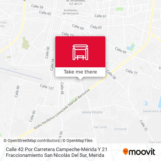 Calle 42 Por Carretera Campeche-Mérida Y 21 Fraccionamiento San Nicolás Del Sur map