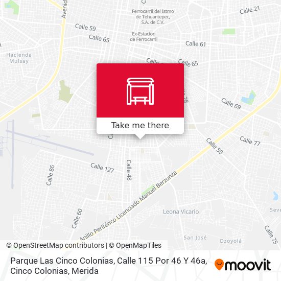 Mapa de Parque Las Cinco Colonias, Calle 115 Por 46 Y 46a, Cinco Colonias