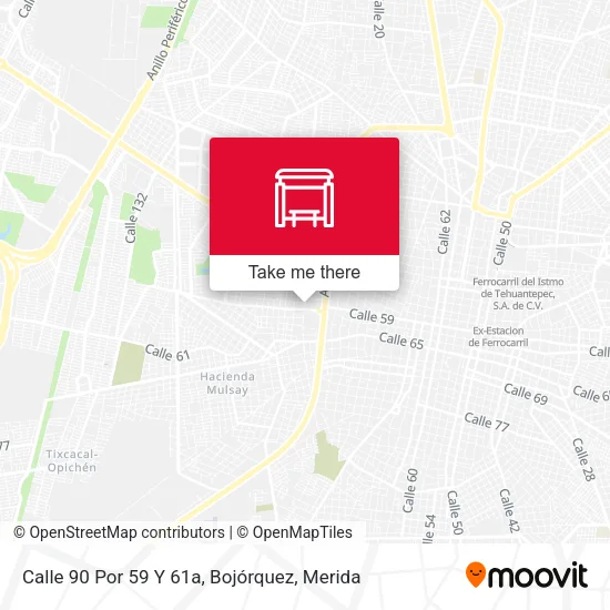 Calle 90 Por 59 Y 61a, Bojórquez map