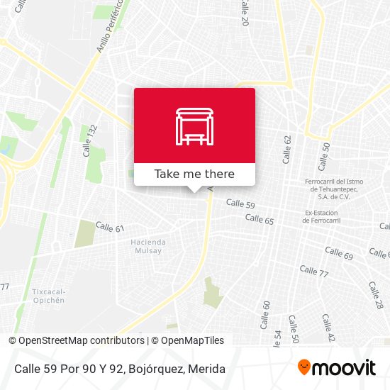 Calle 59 Por 90 Y 92, Bojórquez map