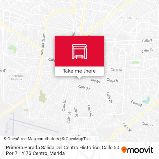 Primera Parada Salida Del Centro Histórico, Calle 50 Por 71 Y 73 Centro map