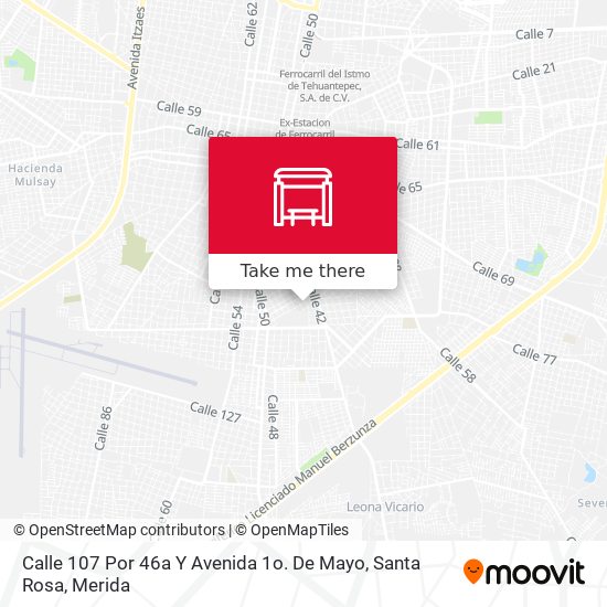 Calle 107 Por 46a Y Avenida 1o. De Mayo, Santa Rosa map