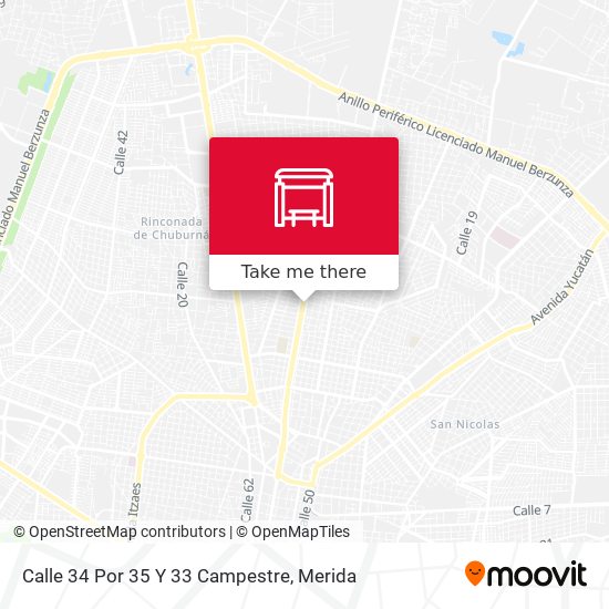 Calle 34 Por 35 Y 33 Campestre map