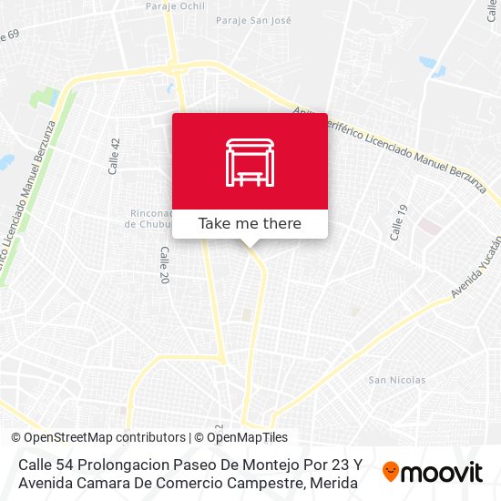 Mapa de Calle 54 Prolongacion Paseo De Montejo Por 23 Y Avenida Camara De Comercio Campestre