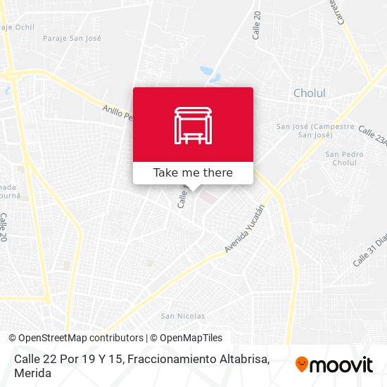 Mapa de Calle 22 Por 19 Y 15, Fraccionamiento Altabrisa