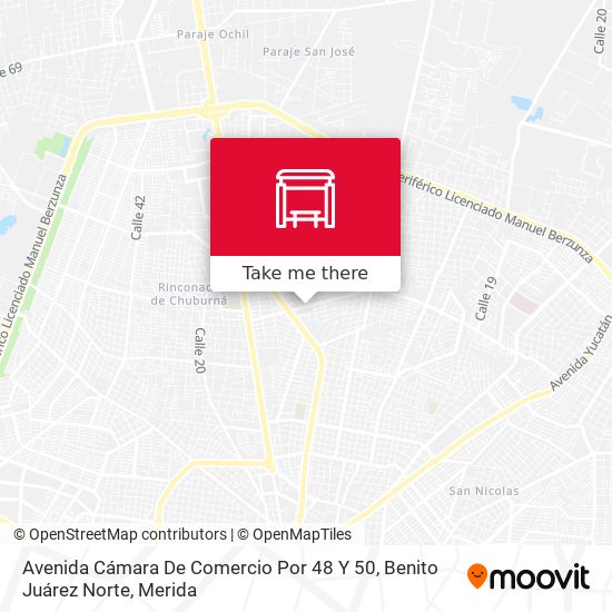 Avenida Cámara De Comercio Por 48 Y 50, Benito Juárez Norte map