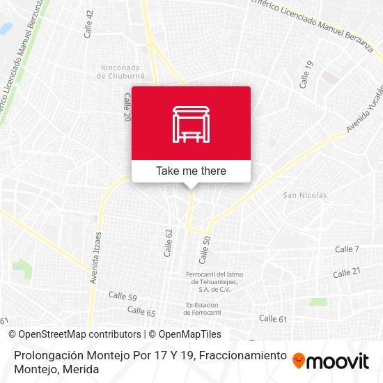 Prolongación Montejo Por 17 Y 19, Fraccionamiento Montejo map