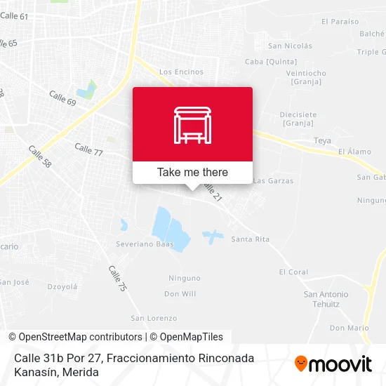 Mapa de Calle 31b Por 27, Fraccionamiento Rinconada Kanasín