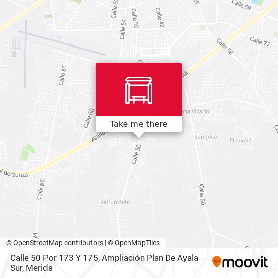 Calle 50 Por 173 Y 175, Ampliación Plan De Ayala Sur map