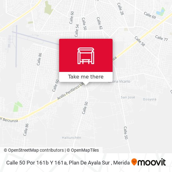 Calle 50 Por 161b Y 161a, Plan De Ayala Sur map