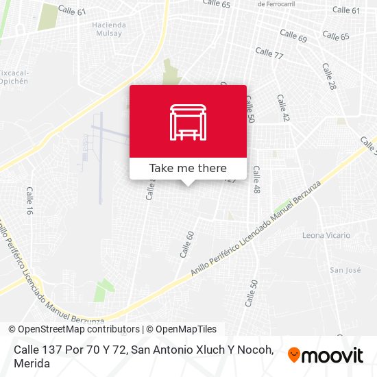 Mapa de Calle 137 Por 70 Y 72, San Antonio Xluch Y Nocoh