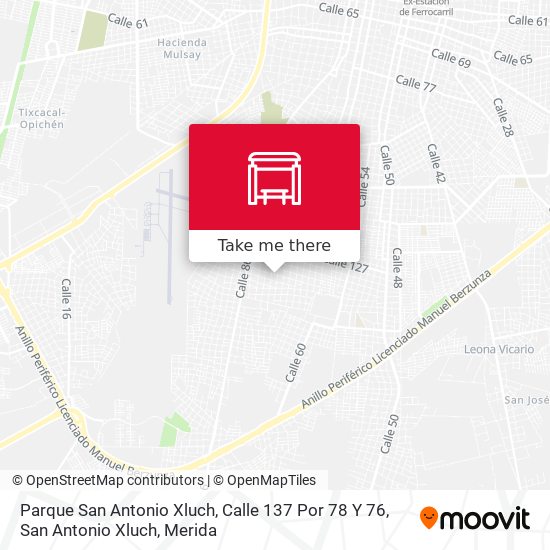 Parque San Antonio Xluch, Calle 137 Por 78 Y 76, San Antonio Xluch map