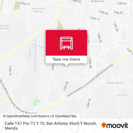 Calle 137 Por 72 Y 70, San Antonio Xluch Y Nocoh map