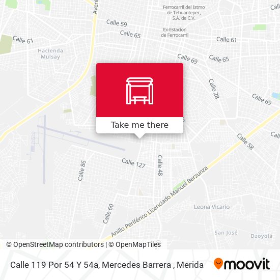 Mapa de Calle 119 Por 54 Y 54a, Mercedes Barrera